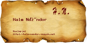 Halm Nándor névjegykártya