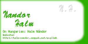 nandor halm business card